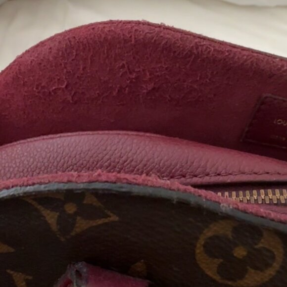 Louis Vuitton ALMA Handbag in Monogram Coated Canvas Brown Contrast Burgundy - Picture 7 of 11